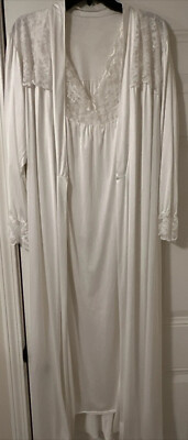 Sexy iMac Lingerie Set Size 38 Long Lace Satin Made In Italy Ivory Color