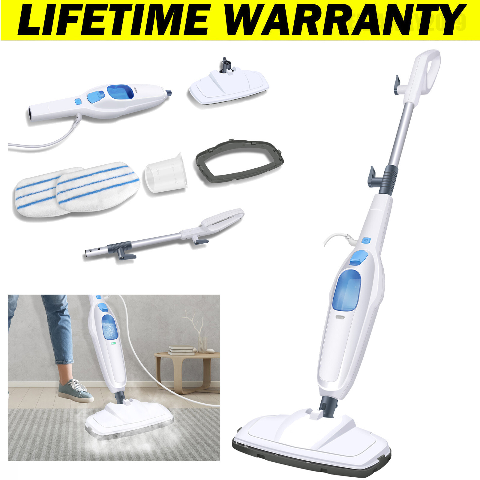 Steam Mop Cleaner Handheld Steam Cleaning Floor Tile Carpet Window Wash Cleaning-image