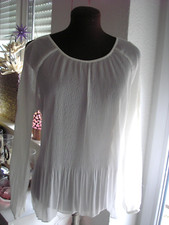 ONLY BLUSE CHIFFON PLISSEE MIT CUT OUTS LANGARM VOLUMIG GR 34 AUCH 36 wNEU ECRU