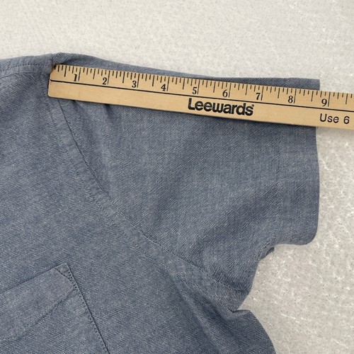 Urban Pipeline Ultimate Shirt Mens XL Solid Blue Button Down Short Sleeve Collar - Picture 7 of 11