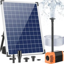 25W Solar Water Pump, Solar Fountain Pump with Water Flow Adjustable, Submersibl