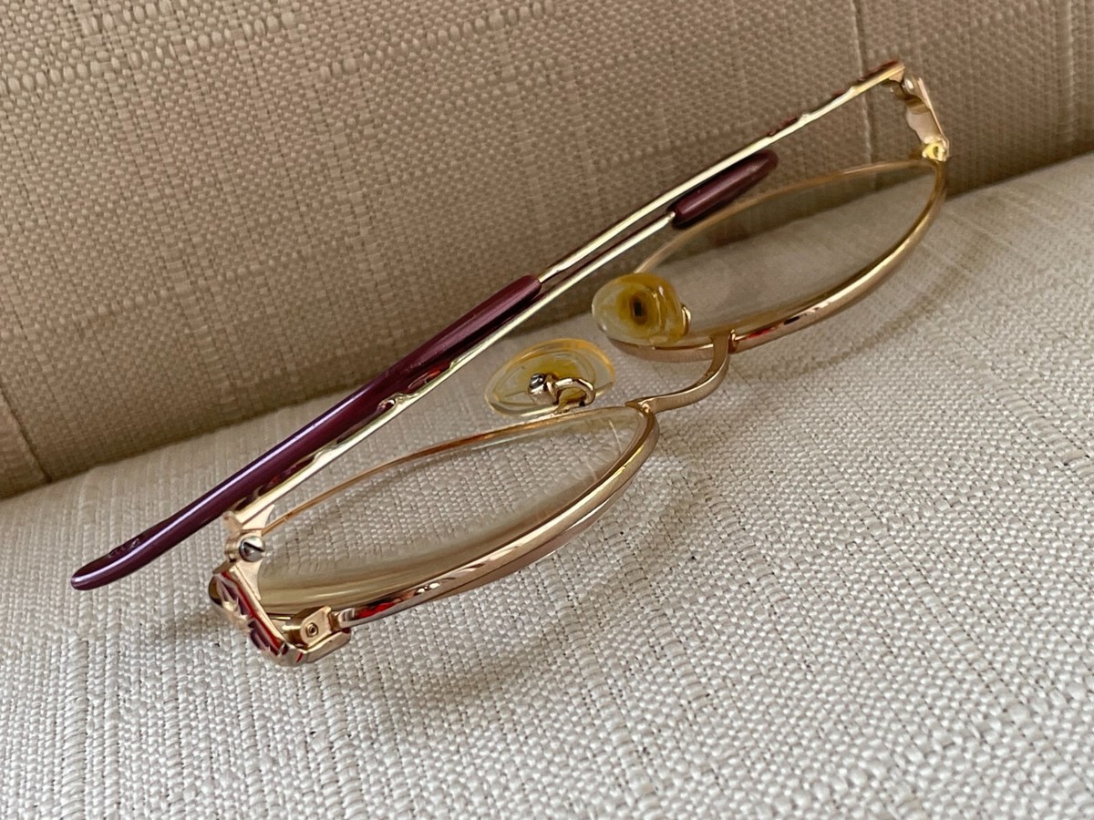 Vintage Laura Ashley Women Eyeglasses Frame LYDIA Gold Tone Glasses Made in Japa Vintage Laura Ashley Caroline Eyeglass Frames Midnight Gold  main image 3