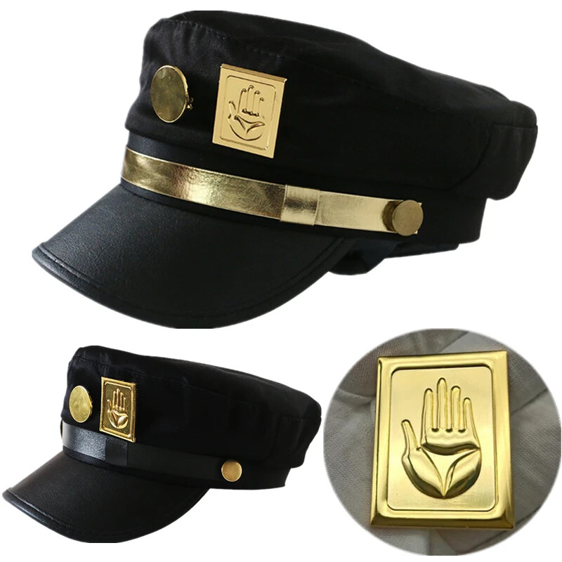 JoJo's Bizarre Adventure Kujo Jotaro Gorra con disfraces Unisex Adulto Metal Insignia Sombrero