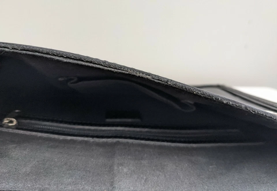 ASOS black leather clutch bag purse case handbag bag - Image 4 of 4