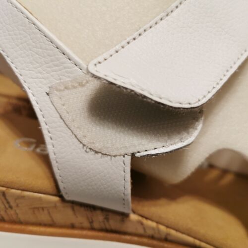 Gabor Raynor white leather wide fitting sandals with cork effect wedge heel uk 8 - Picture 3 of 20
