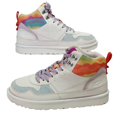 Ugg Pride Highland Hi Cali Collage Sneakers in Rainbow Purple Laces Size  8.5 | eBay