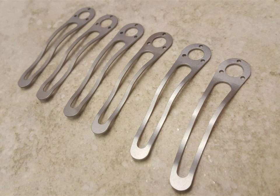 CANTIDAD 6 Clips de Bolsillo Schrade Plata Acero Inoxidable Fabricantes de Cuchillos y Funda EE. UU. 4 Foto 4 de 4