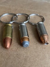 9mm bullet keychain, handmade, different styles with keyring loop