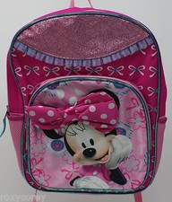 Mochila Disney Minnie Mouse Rosa Bolsa para Libros 16x12x5 Nueva con Etiquetas