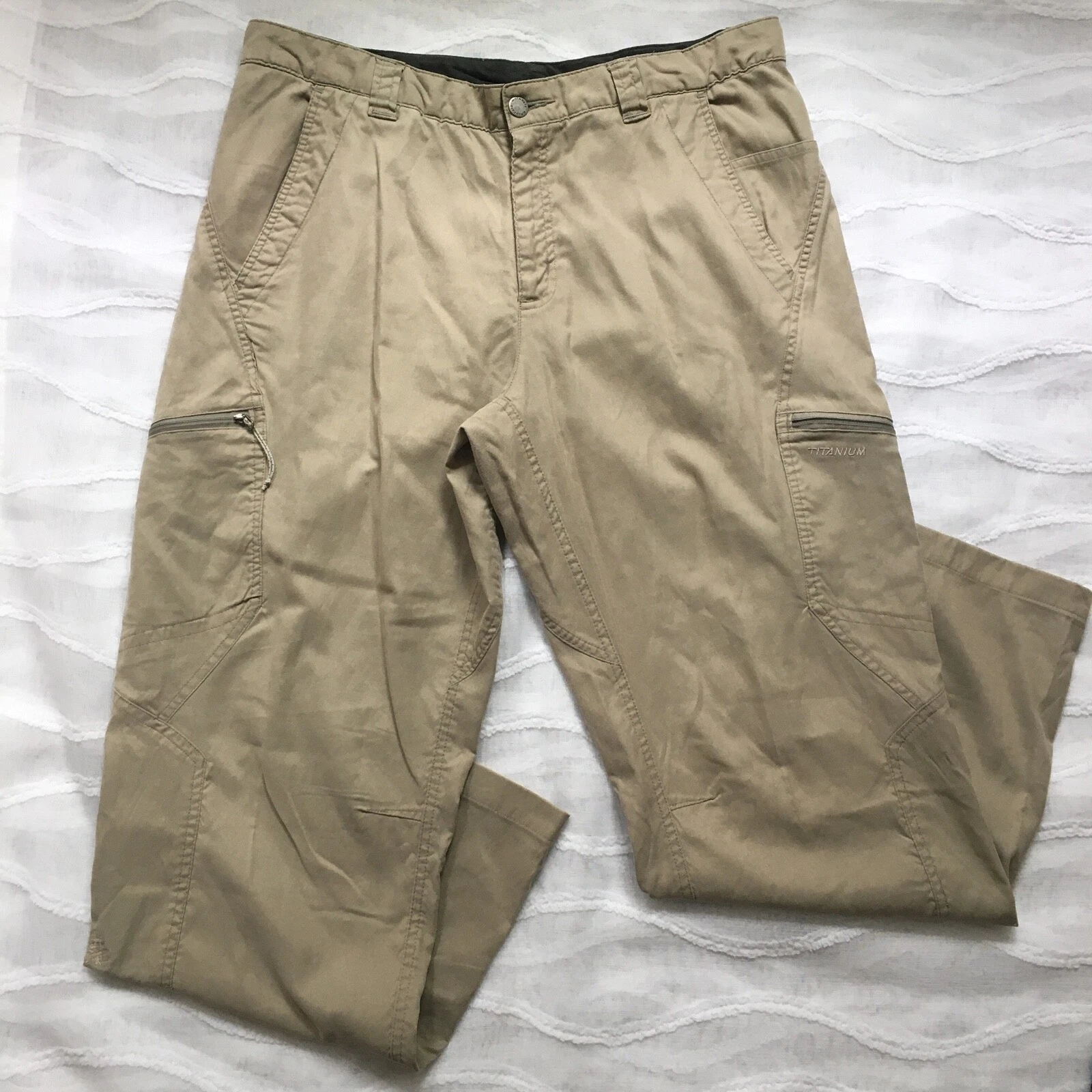 Columbia Titanium Hiking Pants Mens Large 36 Belted Trekker Belted Cargo Fishing