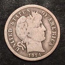 1914-D Barber Dime - High Quality Scans #G693
