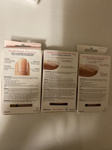 3 pack of Kiss Salon nude/ kiss acrylic and kiss acrylic false nails - Picture 2 of 8