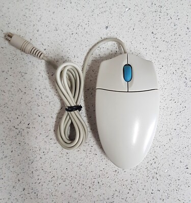 VINTAGE RETRO Beige BROWSER MOUSE PS/2 Mouse TRACKBALL WIRED Excellent ...