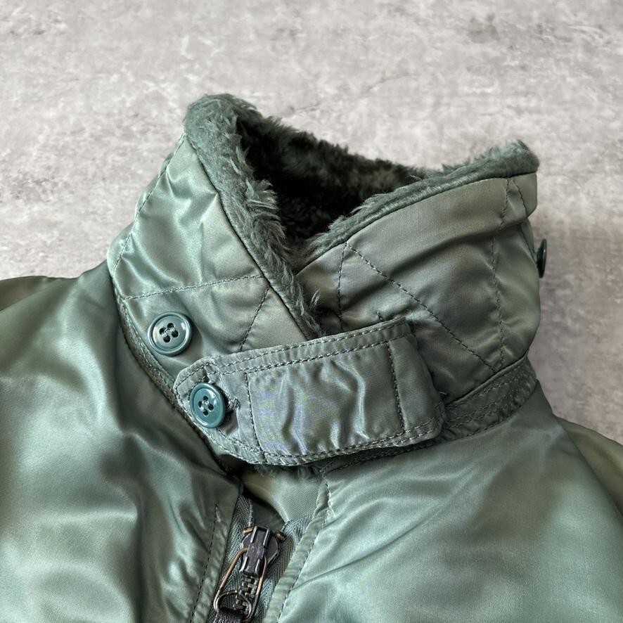 Used 90s Alpha B-15D Flight Jacket, Made in USA, Khaki, Size