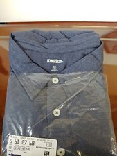 NEW KingSize Mens 5XL Polo Short Sleeve Shirt Blue /Gray NIP