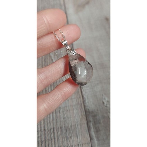 Rare Lodolite Quartz Necklace Phantom Dream Stone Pendant - Picture 5 of 10