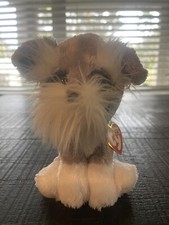 Ty Beanie Boos Whiskers Dog 6  Plush Gray Grey White. Brand New With Tag.