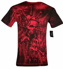 Xtreme Couture Affliction Men's T-Shirt HEADHUNTER Red Tattoo Biker S-5XL