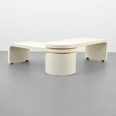 Tessellated Bone Coffee Table Manner Of Karl Springer Ebay
