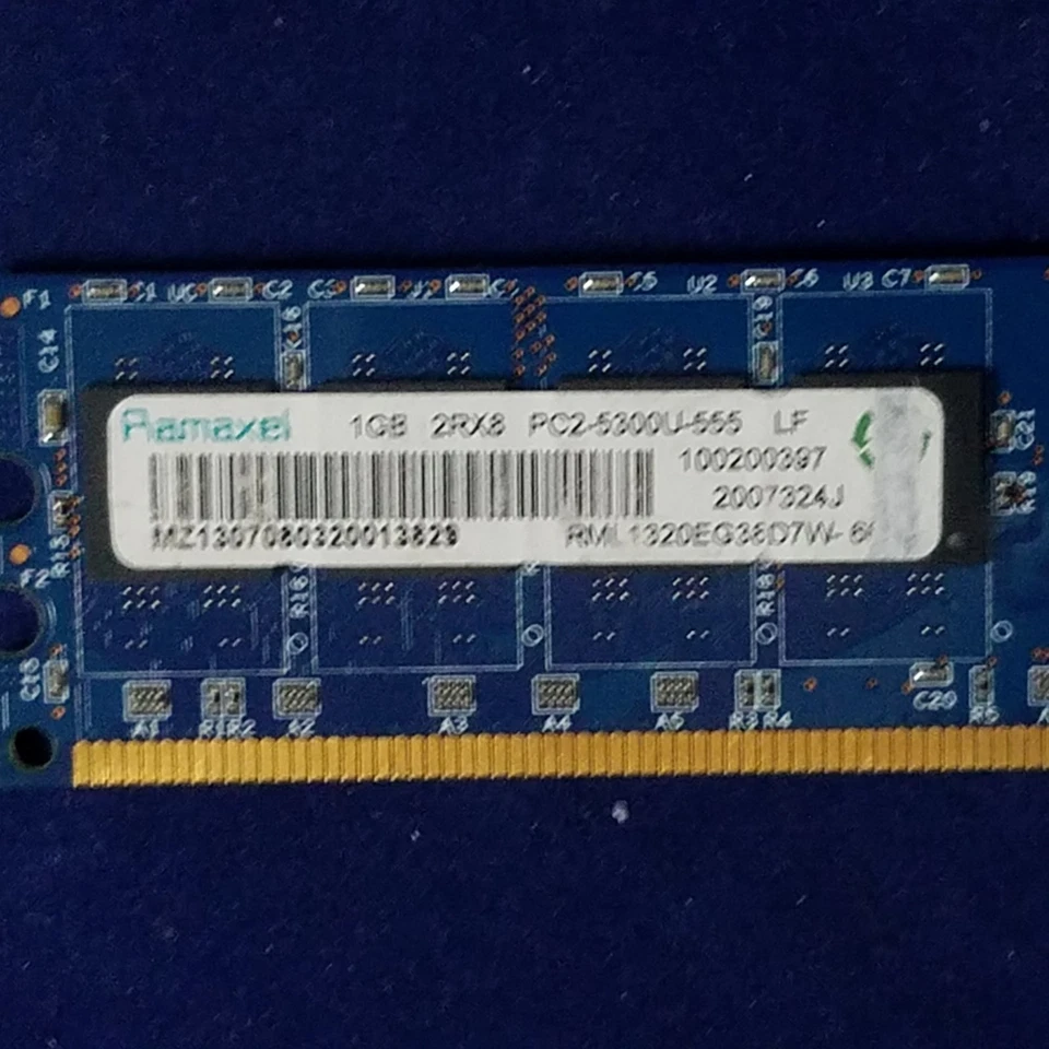 Ramaxel PC2-5300 / DDR2-667 / 1GB (1GB x 1) RAM DIMM non-ECC RML1320EG38D7W-667 - Image 3 of 3