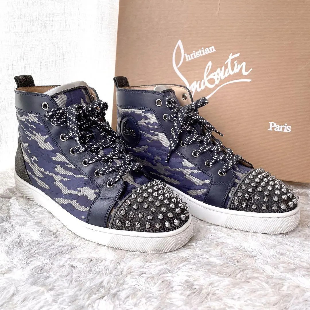 Christian Louboutin Spike Studs Lewis High Top Sneakers Pole Good Condition