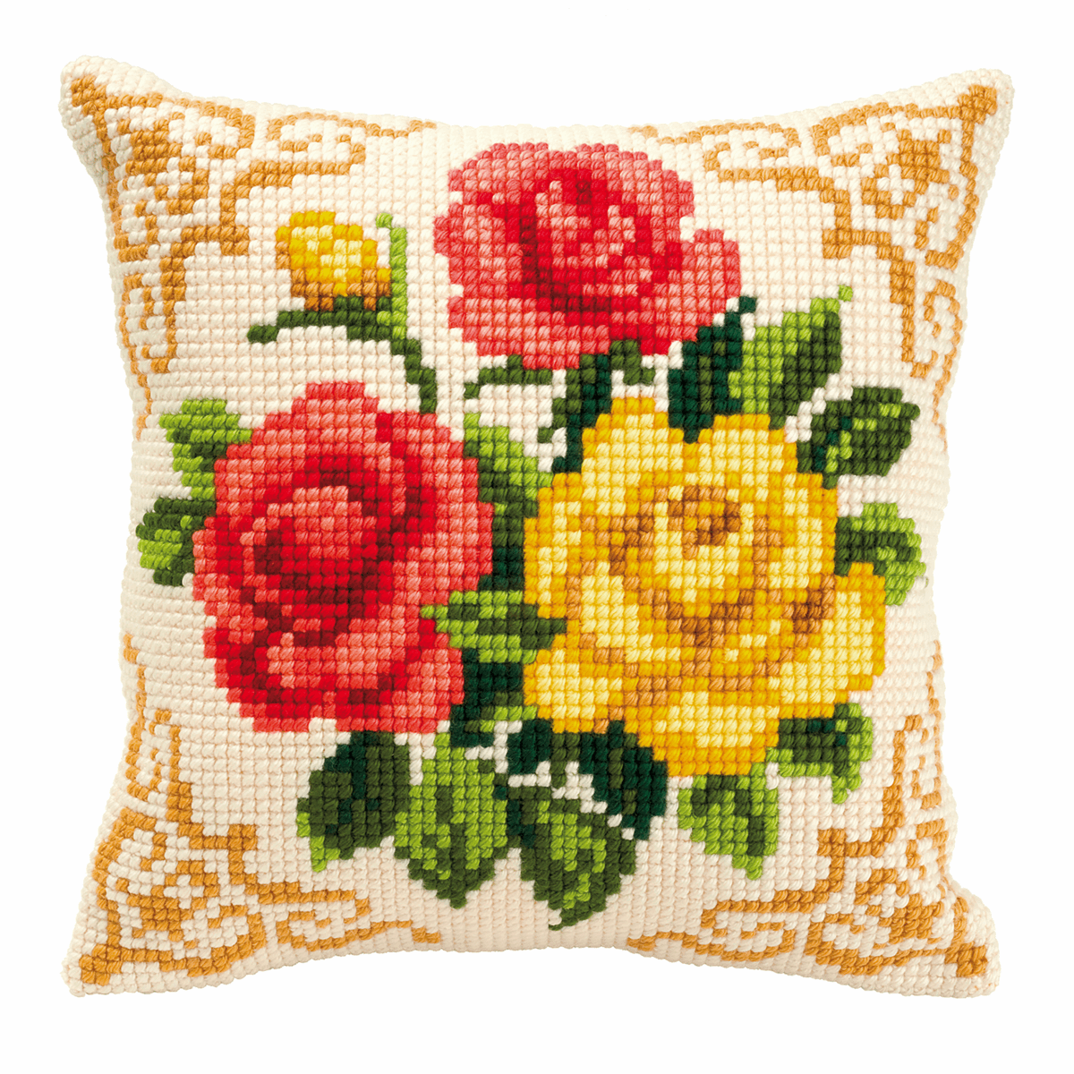 Vervaco Unisex Multicolor Cushion Roses - Cross Stitch Kit: Cushion: Mixed Roses - Image 3