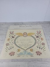 1960s VTG Marriage Certificate Penn Dutch Fraktur Folk Art Jacob  Jane Zook New