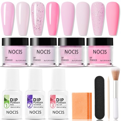 NOCIS 4 Colors Nail Dipping  Set Nail Art Starter Kit Dip  P1J6