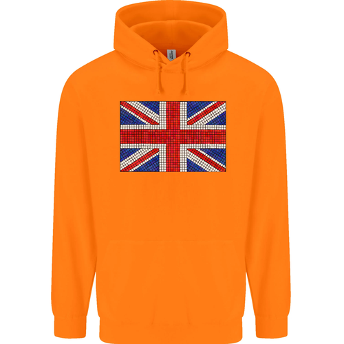 Mosaic Union Jack Flag Great Britain UK Childrens Kids Hoodie - Picture 30 of 88