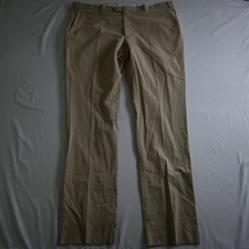 NEW Santorelli 46 Tan Brown Birdseye Roma Italy Made Cotton Linen Dress Pants