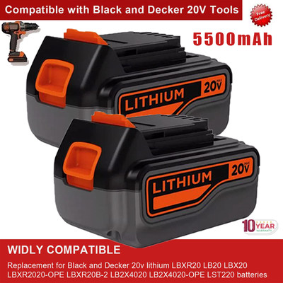 2X Neu 20V 5.5AH Li-Ion LBXR20 Akku für Black & Decker MAX Matrix LCS1620 LBX20