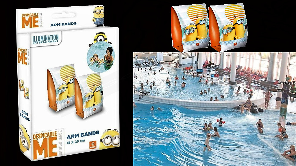 Ayuda De Natación Minions Alas De Natación Pulseras Niños Diversión De Baño Natación