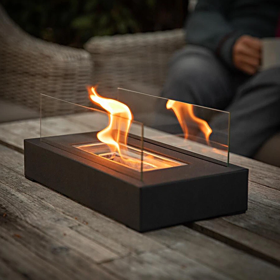 Free Standing Table Fireplace Bio Ethanol Fire Indoor Outdoor Burner Room  Heater | eBay