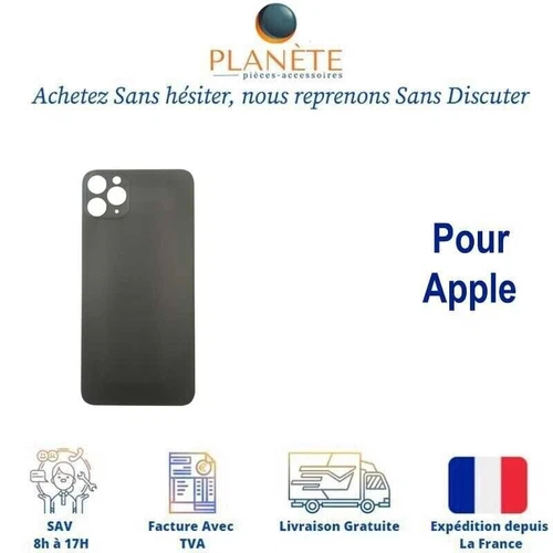 Black battery cover large version HOLE for iPhone 11 Pro A2160 A2215 A2217