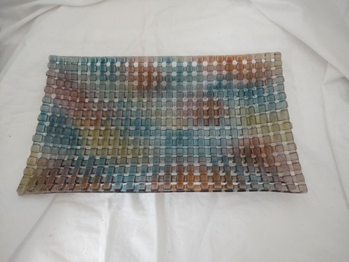 Stunning Braided Art Glass Multi-colored Tray~~A Must-see - Picture 4 of 11