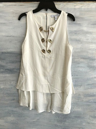 Derek Lam 10 Crosby ärmelloses Blusentop mit Ösendetail, 6 - weich weiß - 425 $ - Bild 6 von 11