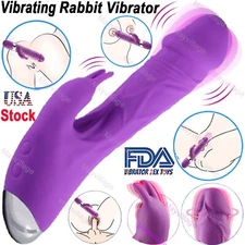 Rabbit Vibrator G-Spot Dildo Massager Sex Toys For Women Rechargeable Multispeed