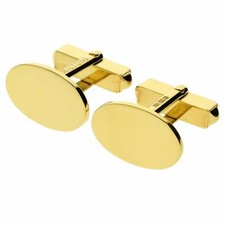 18ct Yellow Gold Oval Cufflinks - 14.8g