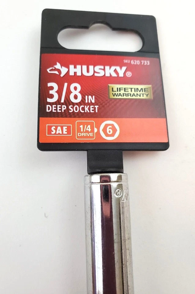 Husky 3/8" SAE Deep Socket 1/4" Drive 6 Point H4D6PDP38 - Image 2 of 4