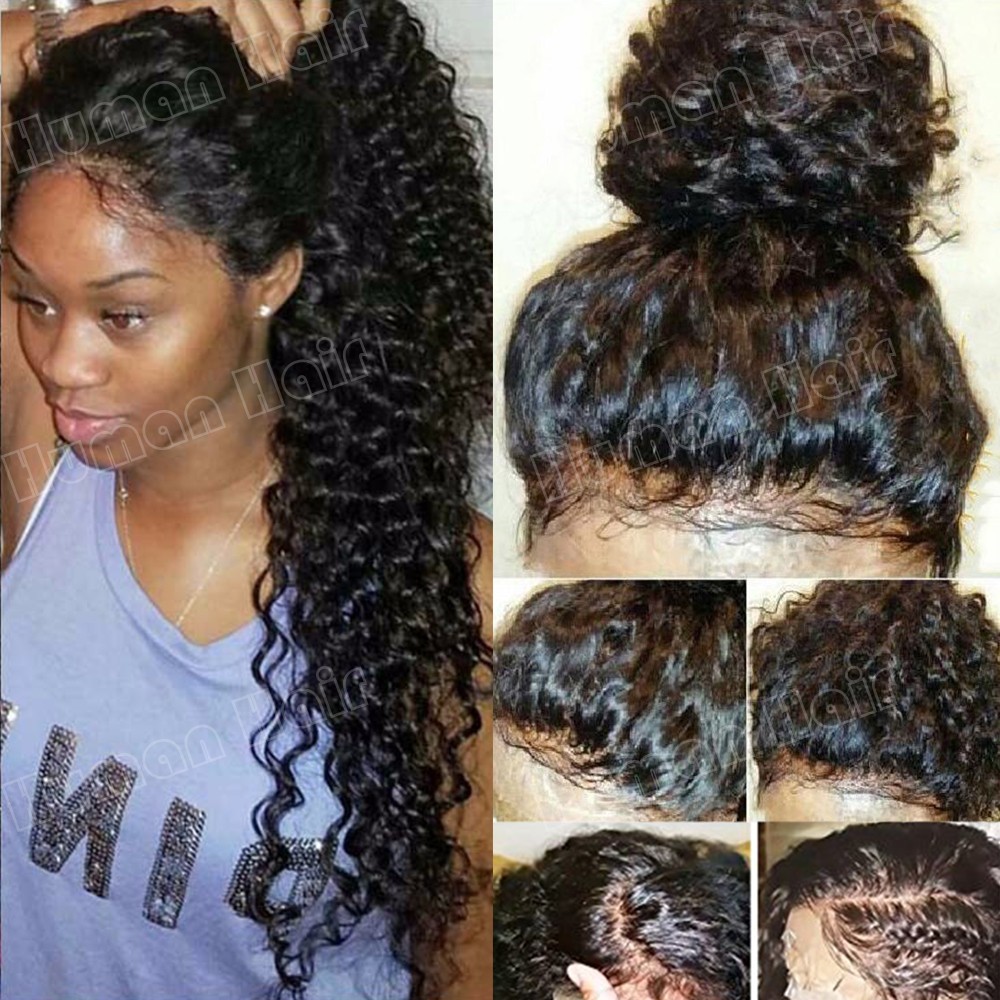 100% Real Human Hair Wigs Black Women 360 Lace Frontal Full Lace Wig Pre  Plucked | eBay