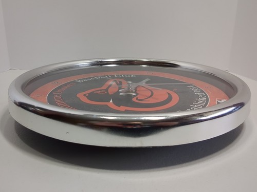 Baltimore Orioles 12 Inch WinCraft Chrome Plastic Wall Clock Pre-owned Works - Picture 9 of 20