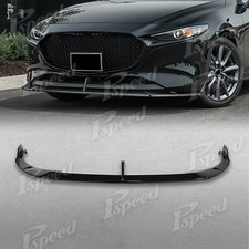 Glossy Black For Mazda 3 Hatchback 2019 2020 2021-2024 Front Bumper Spoiler Lip Glossy Black For Mazda 3 Hatchback 2019 2020 2021-2024 Front Bumper Spoiler Lip