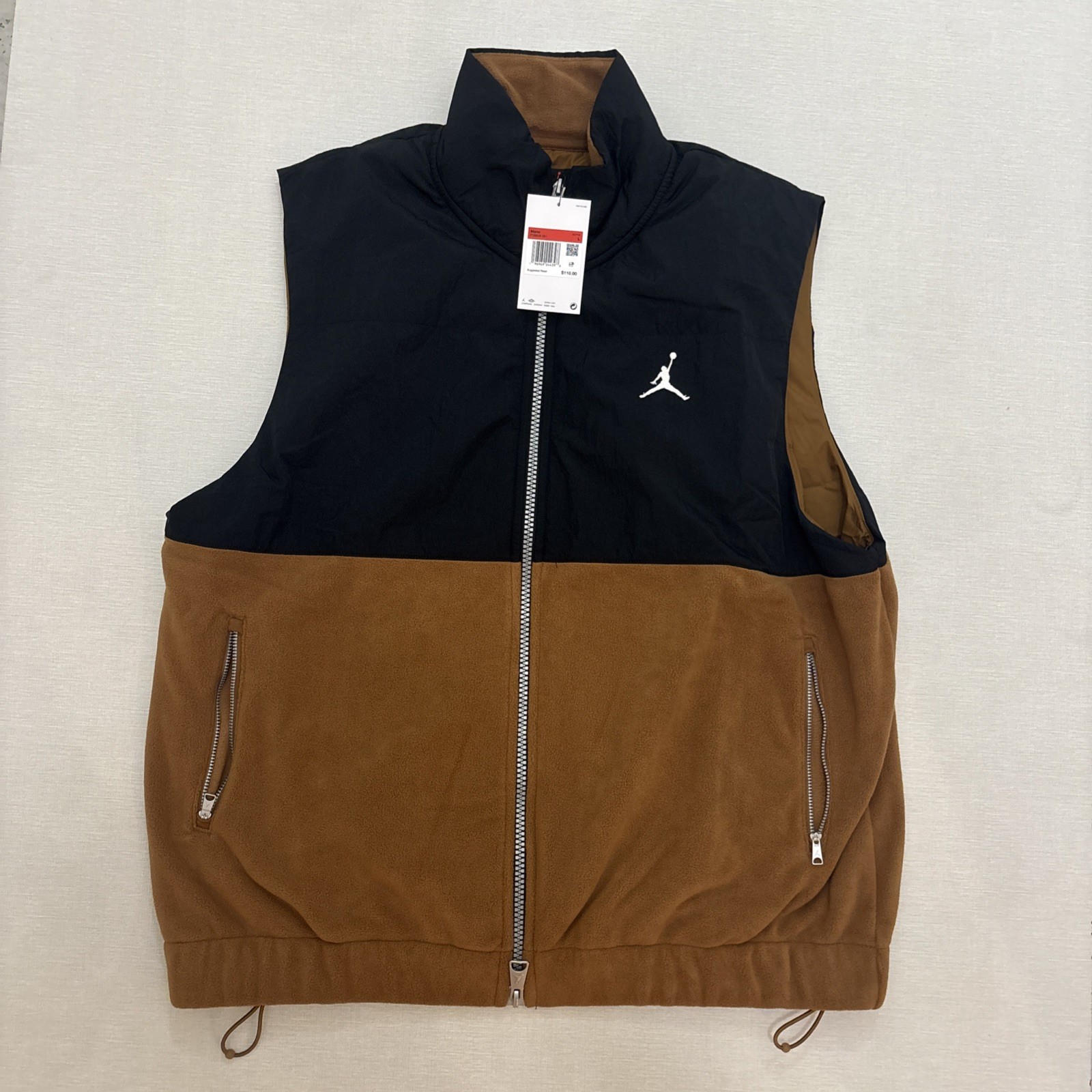 Air Jordan Essentials Winter Vest Brown Black Men's Size Large FD8628-281 New