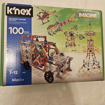 K'Nex Model Imagine 828 piece set (35 pieces missing) 2 white pieces broken