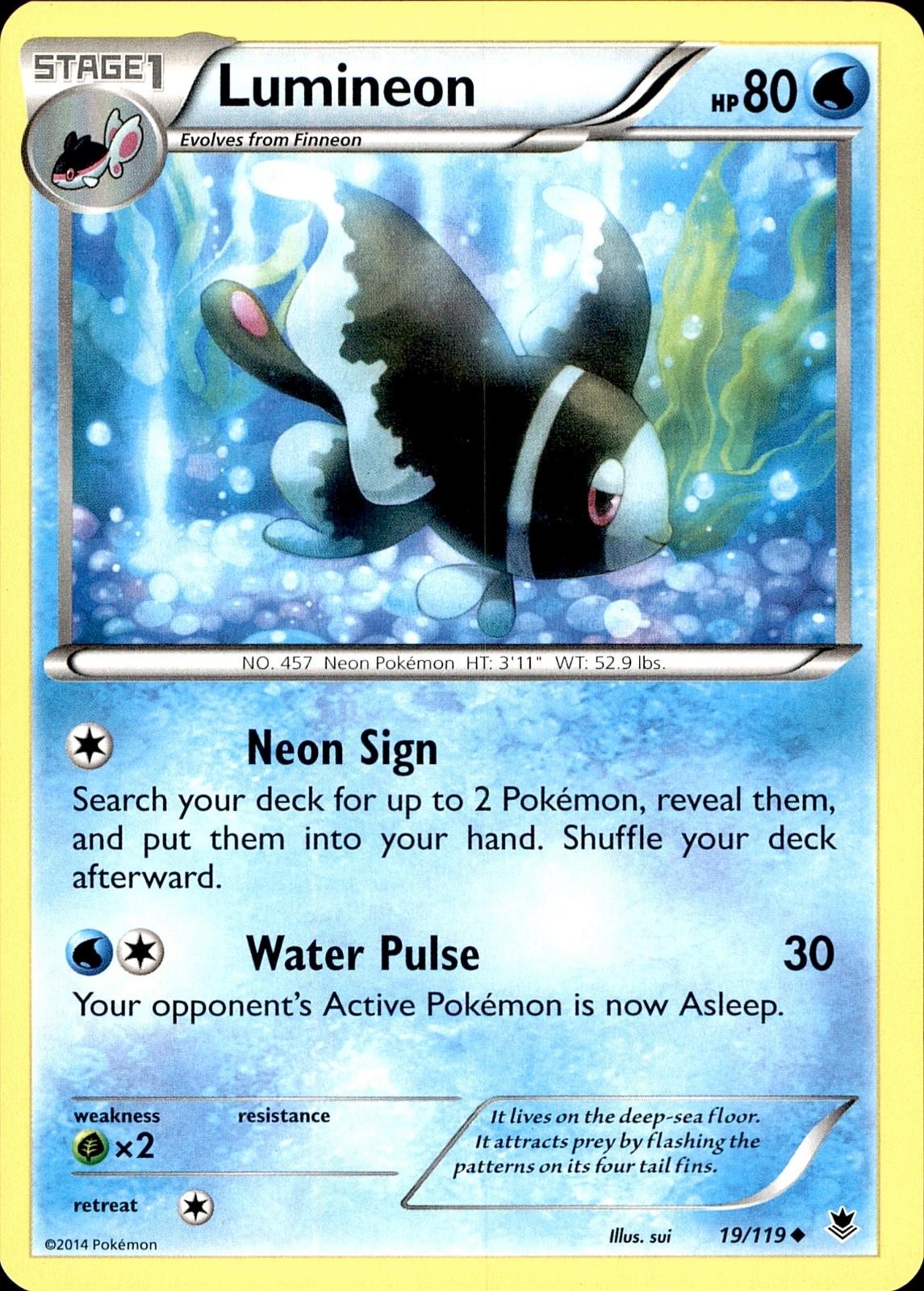POKEMON LUMINEON 19 PHANTOM FORCES 119 UNCOMMON LP