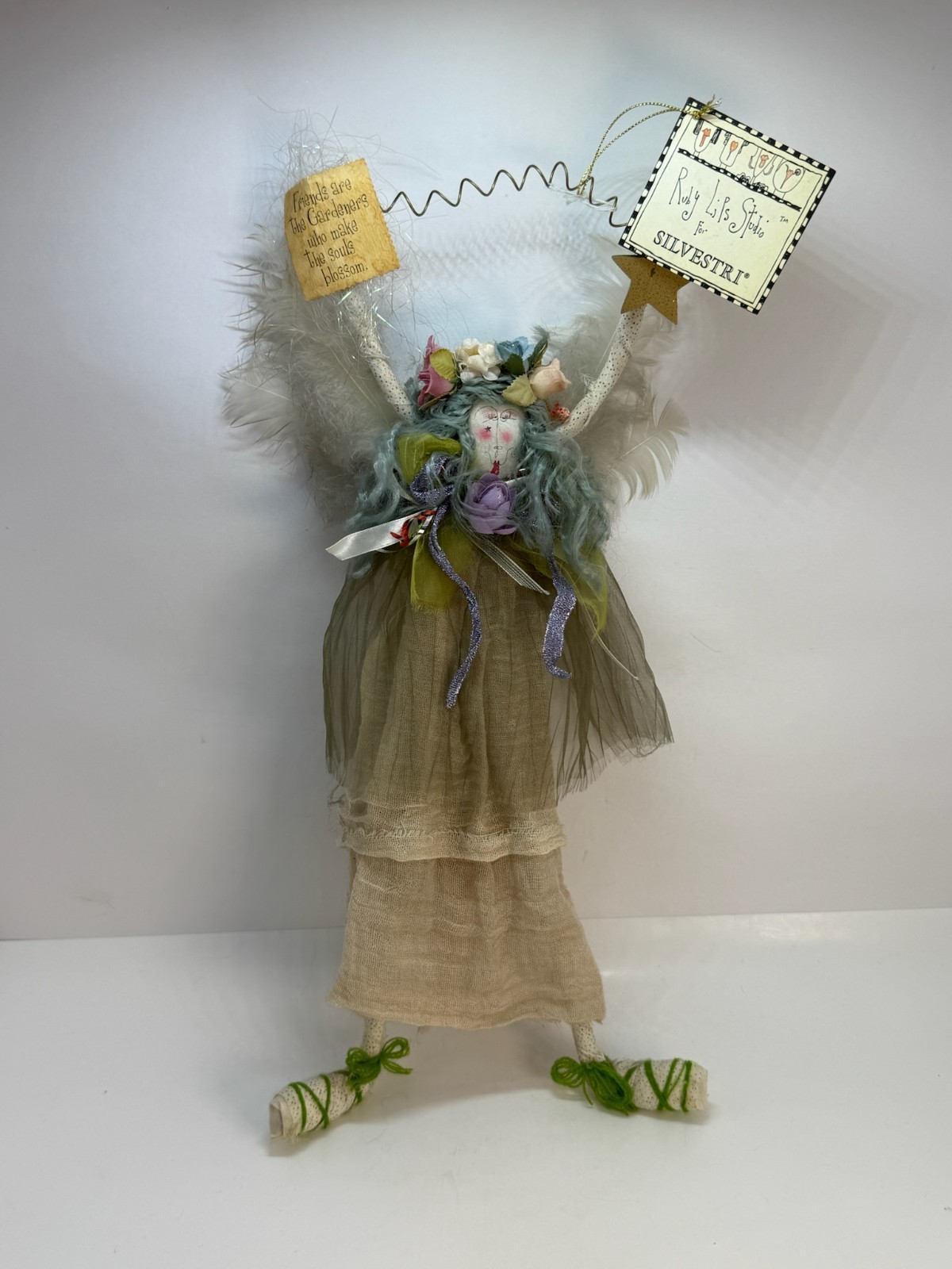 Ruby Lips Studio For Silvestri Green Garden Angel Fairy Folk Art Doll 19"
