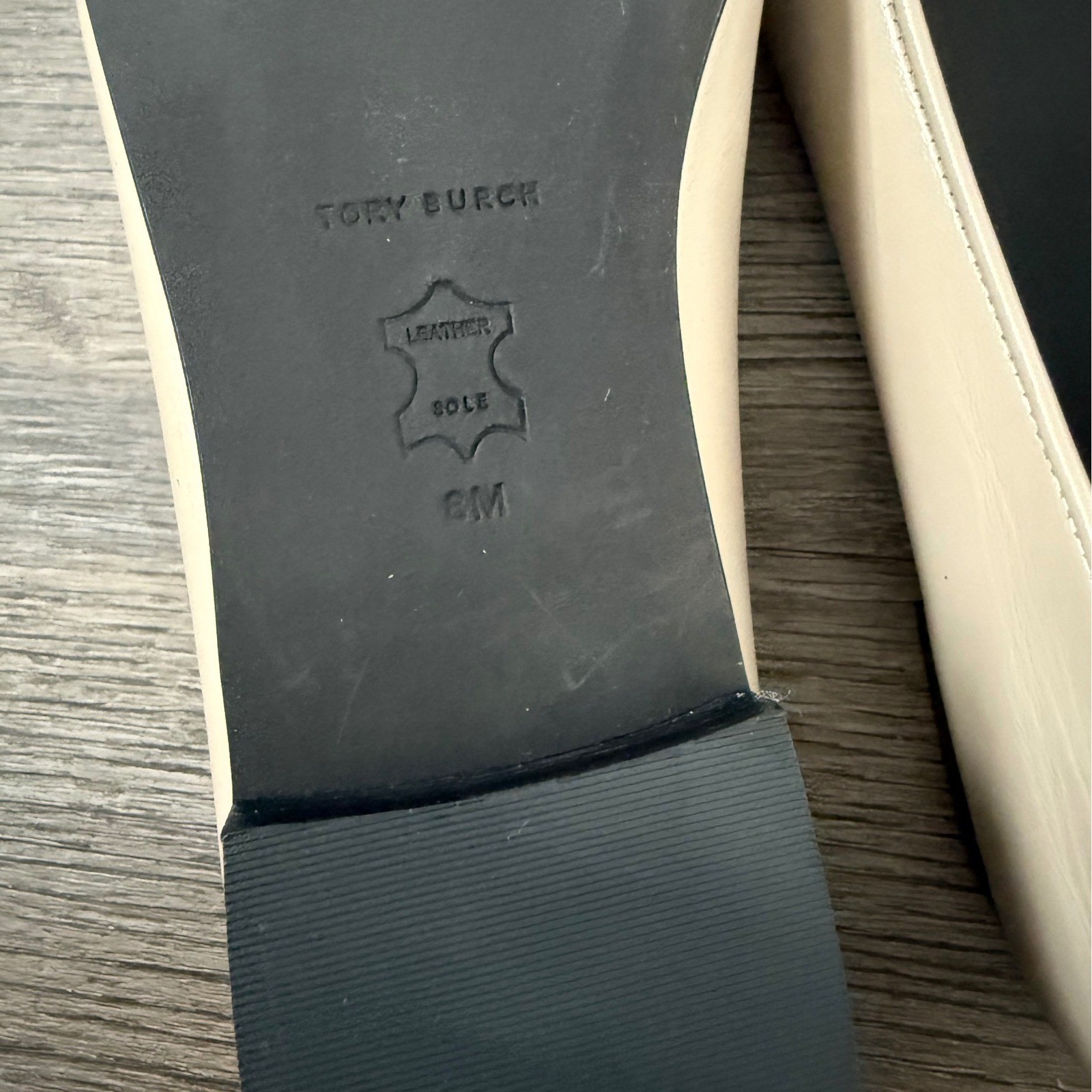 Tory Burch Cap Toe Classic Leather Ballet Flats - Size 8 - Oyster/Silver - NWOB thumbnail 8