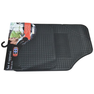 Set 4 Tappetini Auto Stile Cowboy Rustico – Fodere In Pelle Lavorata Marrone/Beige Antiscivolo Per Auto SUV Furgone