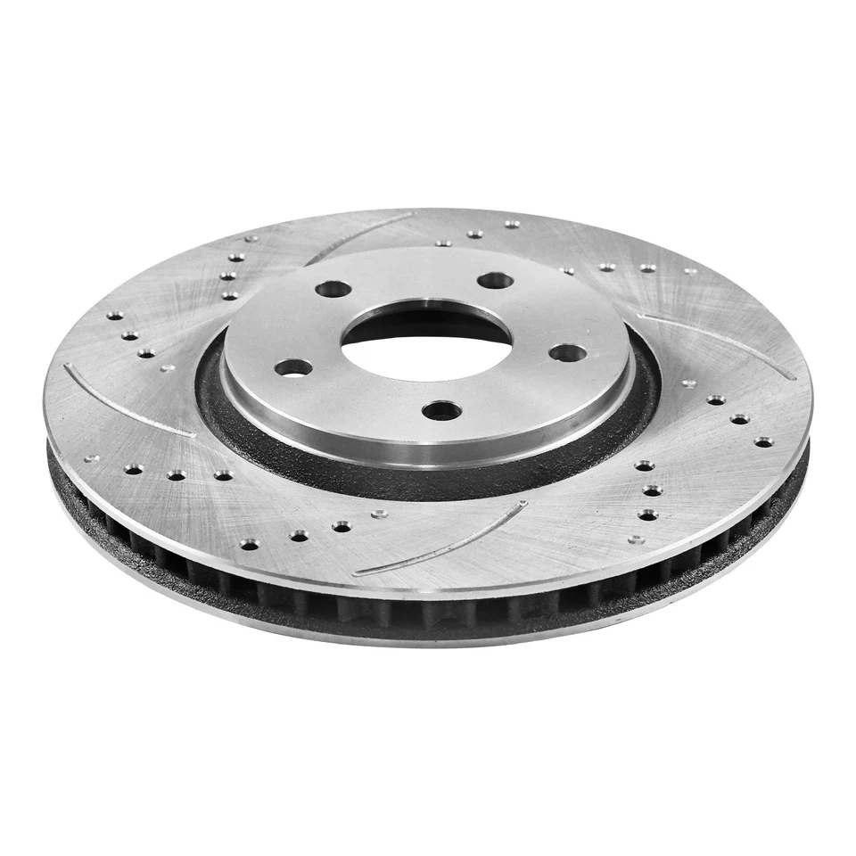 Front Drilled Rotors Ceramic Brake Pads for 2006 - 2010 Chevy Malibu Pontiac G6 - Imagem 3 de 4