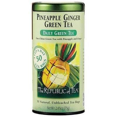   Pineapple Ginger Daily Green Tea, 50 Tea Bag Tin